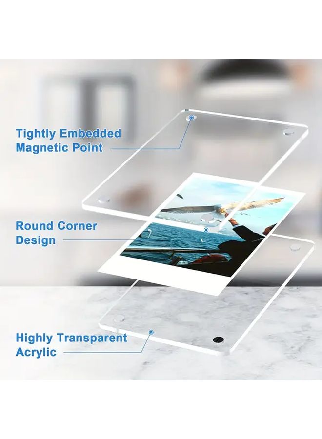 4pcs Acrylic Photo Frame For Refrigerator Rounded Corner Home Decor Gift - Image 2